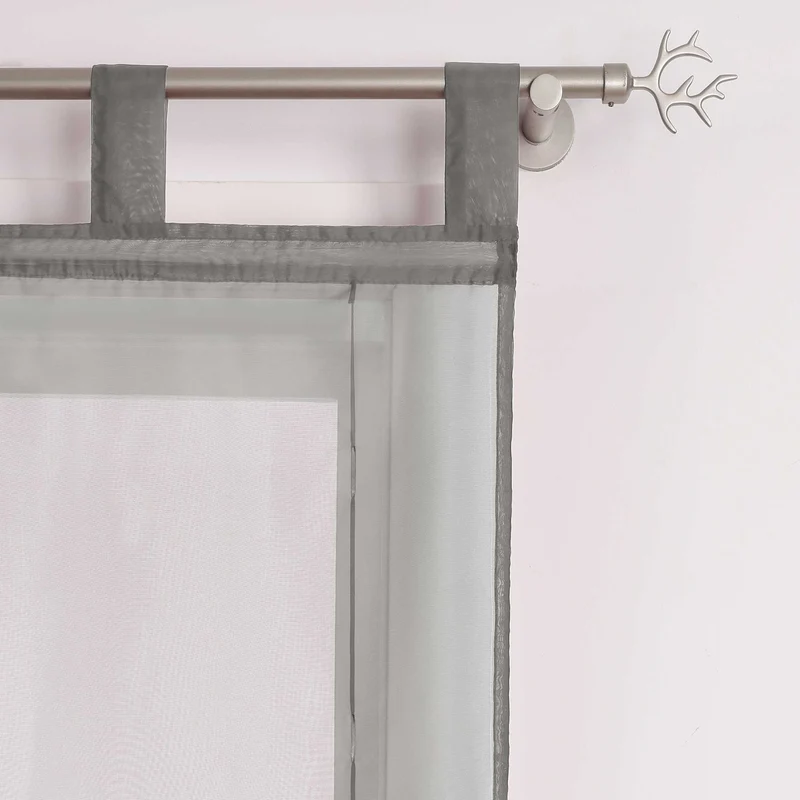 Rollo Schlaufengardine Unifarbe transparent Voile mit Dekofalten 1 Stück