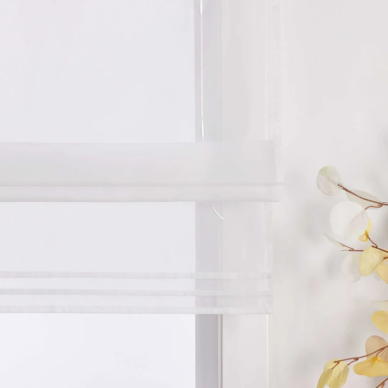Rollo Schlaufengardine Unifarbe transparent Voile mit Dekofalten 1 Stück