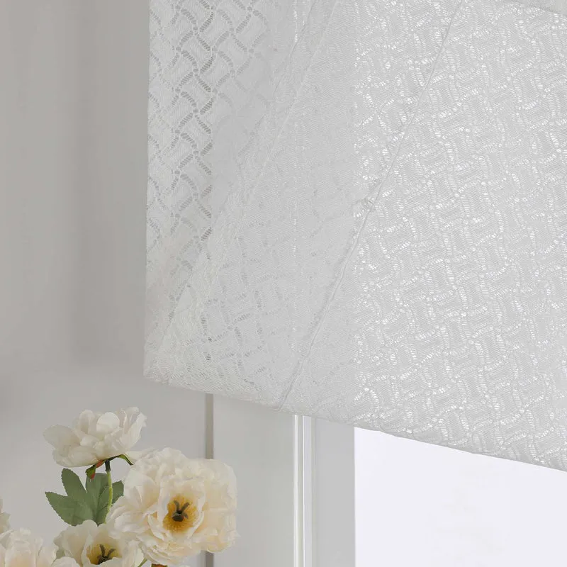 Rollo mit V-Schlaufen mit hohlen Mustern Jacquard Transparent