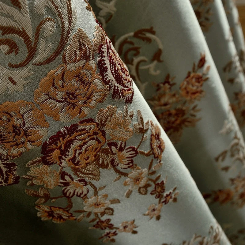 Jacquard Verdunkelungsvorhang mit floralem Barockmuster