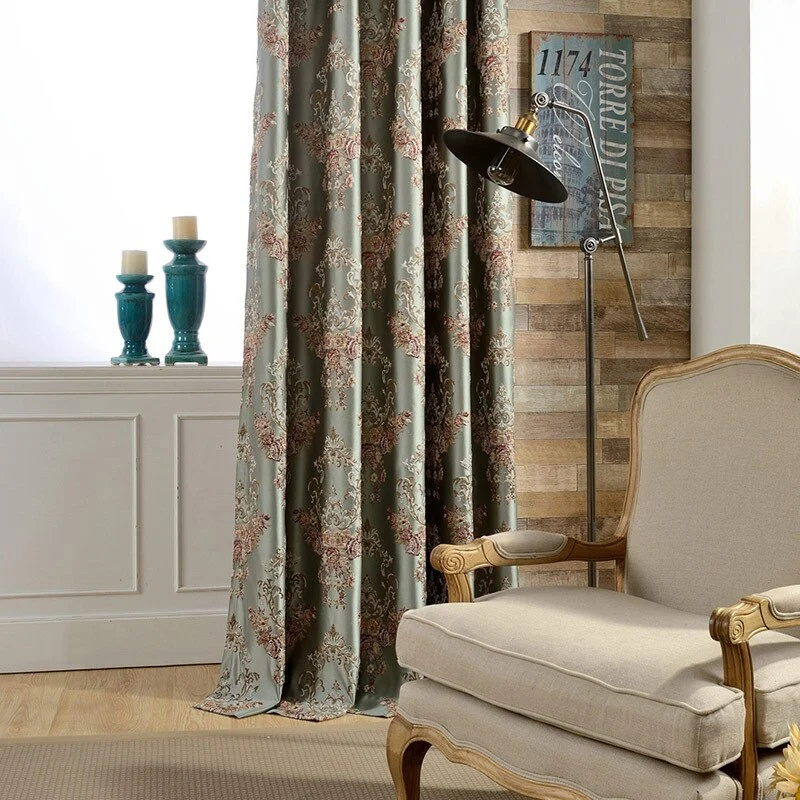 Jacquard Verdunkelungsvorhang mit floralem Barockmuster