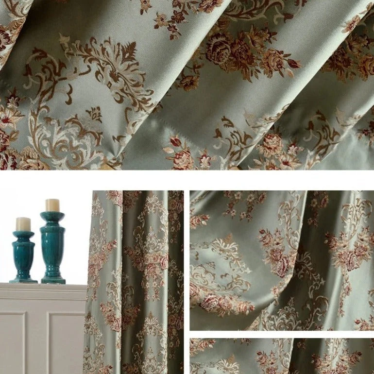 Jacquard Verdunkelungsvorhang mit floralem Barockmuster