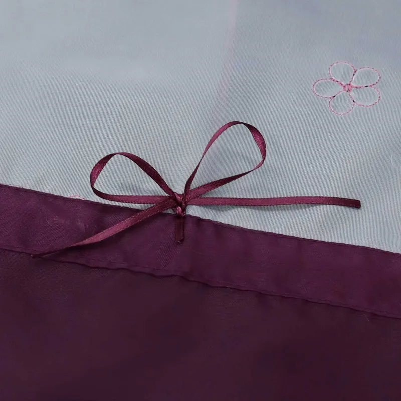 Rollo durch Tunnelzug Voile Küchengardinen modern Raffgardinen mit Stickerei Transparent 1 Stück
