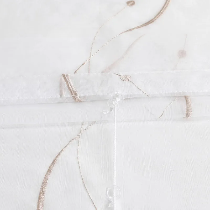 Rollo mit Klettband Raffgardinen Voile mit Wellenperlenmuster Stickerei 1 Stück