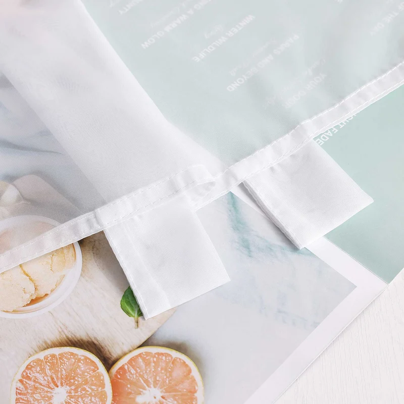 Scheibengardinen Landhausstil Transparent mit kleiner Gänseblümchen-Stickerei