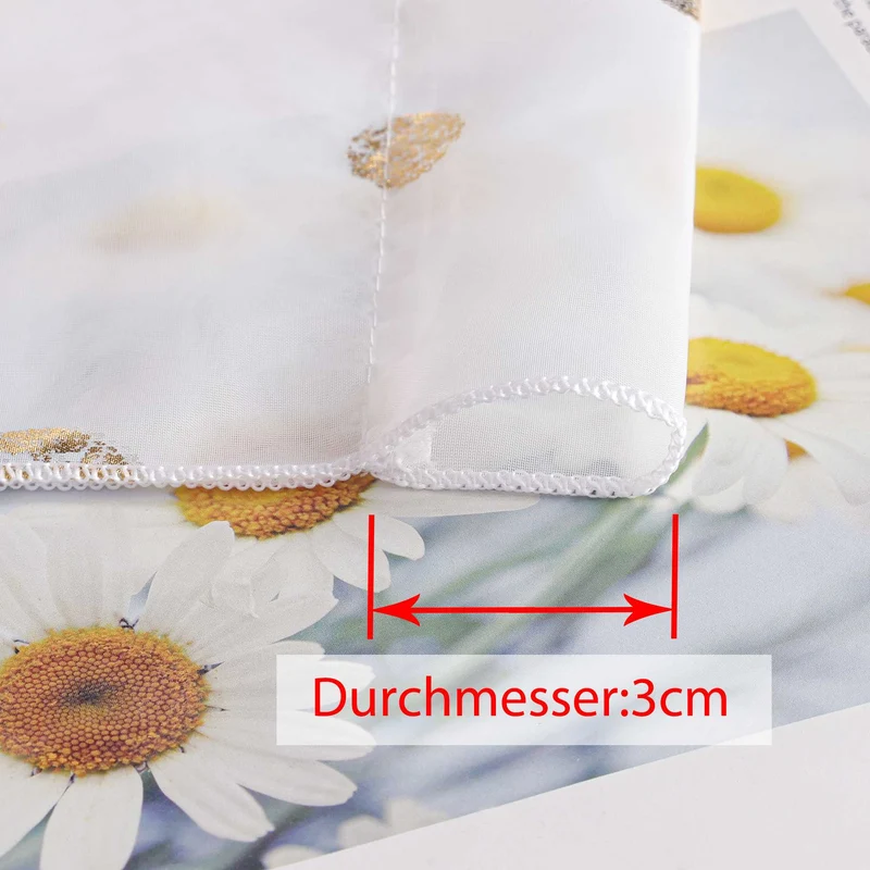 Scheibengardine Bistrogardine mit Glänz Kreise durch Stangendurchzug 1 Stück