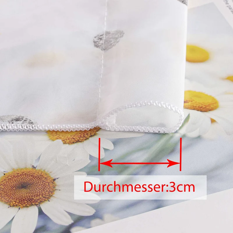 Scheibengardine Bistrogardine mit Glänz Kreise durch Stangendurchzug 1 Stück