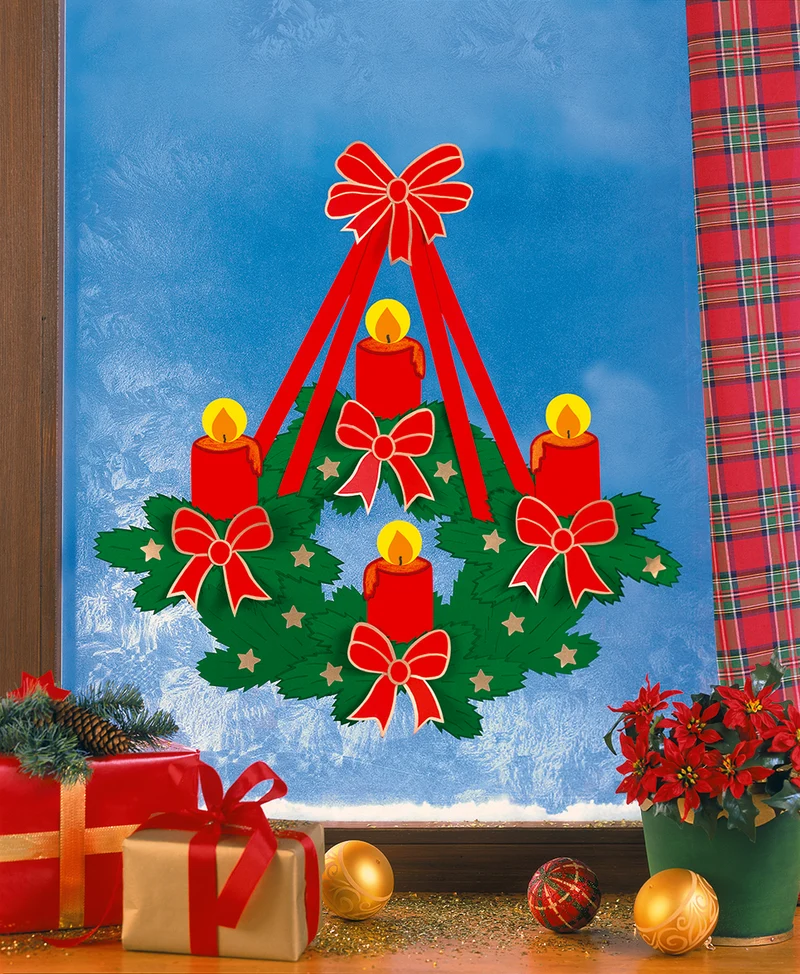 Fischer Fensterbilder Adventskranz