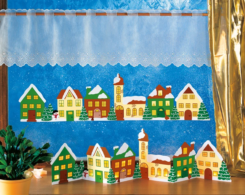 Fischer Fensterbilder Leporello Winterdorf