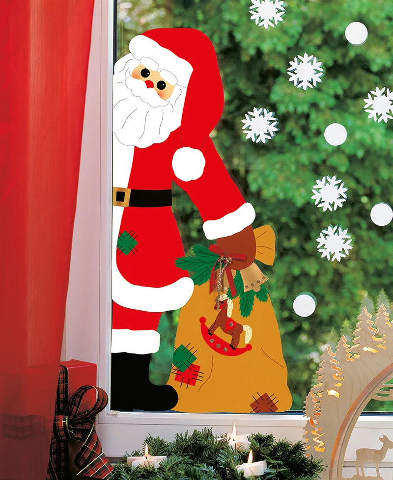 Fischer Fensterbilder Besuch vom Weihnachtsmann