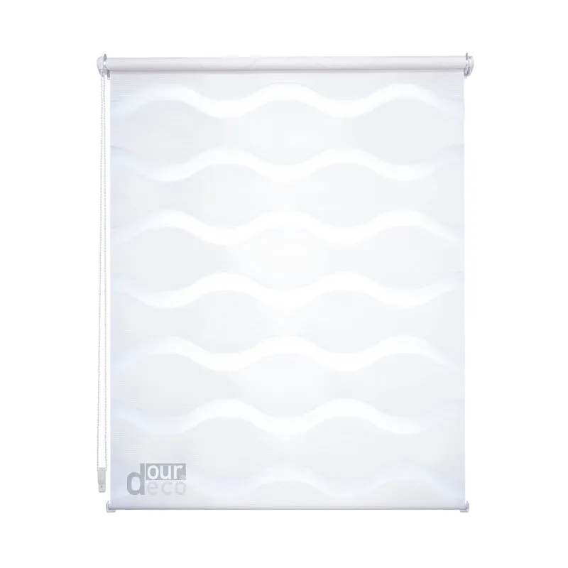 ourdeco® Doppel-Rollo Wave, Duo-Rollo, lichtdurchlässig, blickdicht, Montage ohne Bohren, verschiedene Farben und Größen