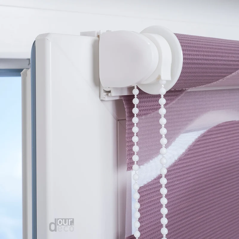 ourdeco® Doppel-Rollo Wave, Duo-Rollo, lichtdurchlässig, blickdicht, Montage ohne Bohren, verschiedene Farben und Größen