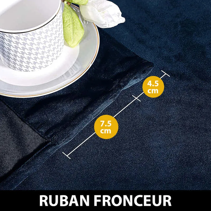 Eleganter Samtvorhang Nachtblau für Wohnzimmer