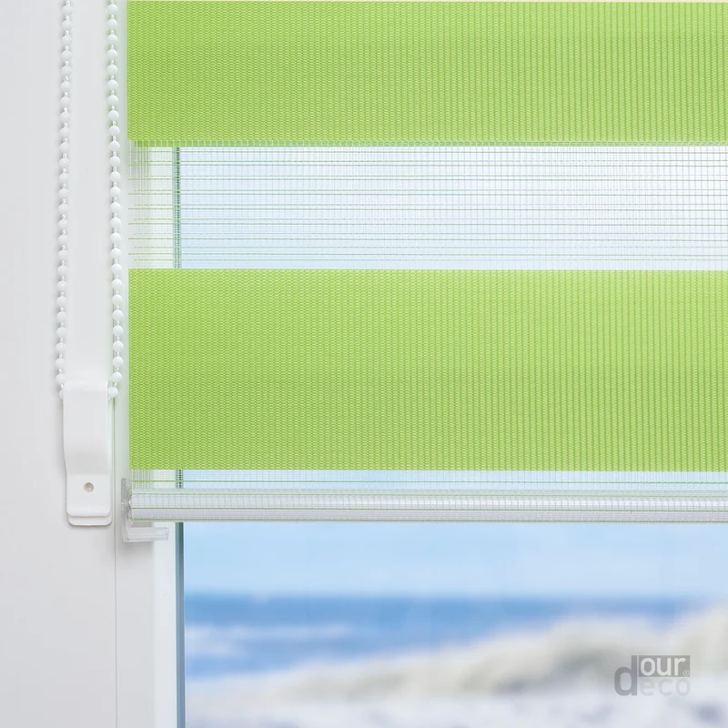 ourdeco® Doppel-Rollo Uni, Duo-Rollo, lichtdurchlässig, blickdicht, Montage ohne Bohren, viele Farben und Größen