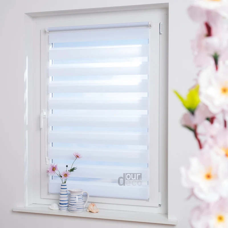 ourdeco® Doppel-Rollo Uni, Duo-Rollo, lichtdurchlässig, blickdicht, Montage ohne Bohren, viele Farben und Größen