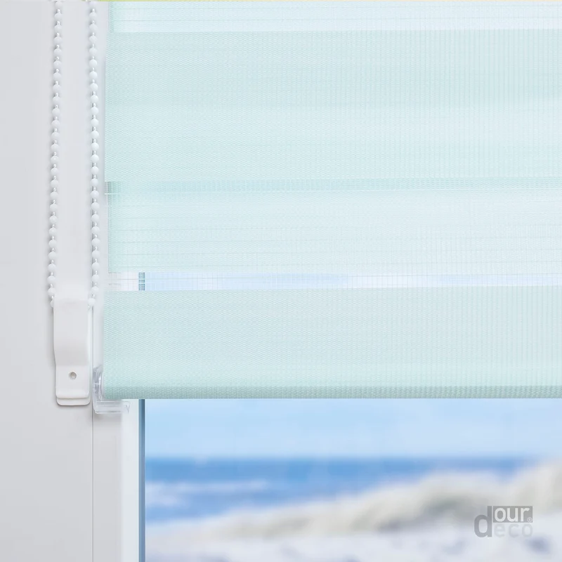 ourdeco® Doppel-Rollo Uni, Duo-Rollo, lichtdurchlässig, blickdicht, Montage ohne Bohren, viele Farben und Größen