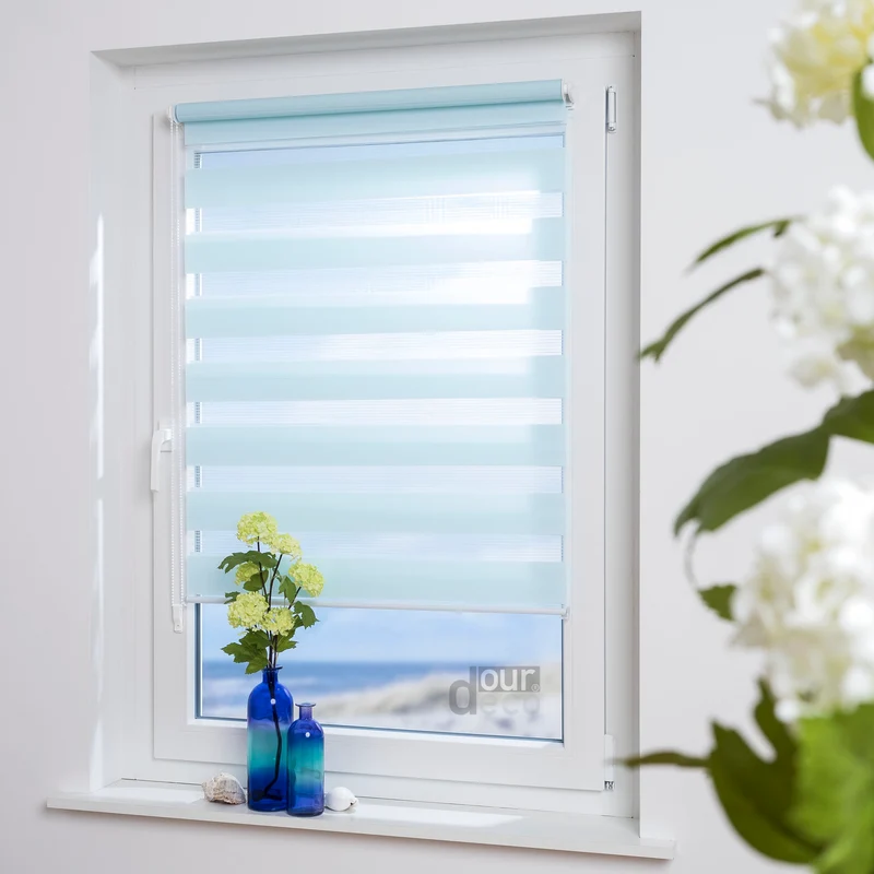 ourdeco® Doppel-Rollo Uni, Duo-Rollo, lichtdurchlässig, blickdicht, Montage ohne Bohren, viele Farben und Größen