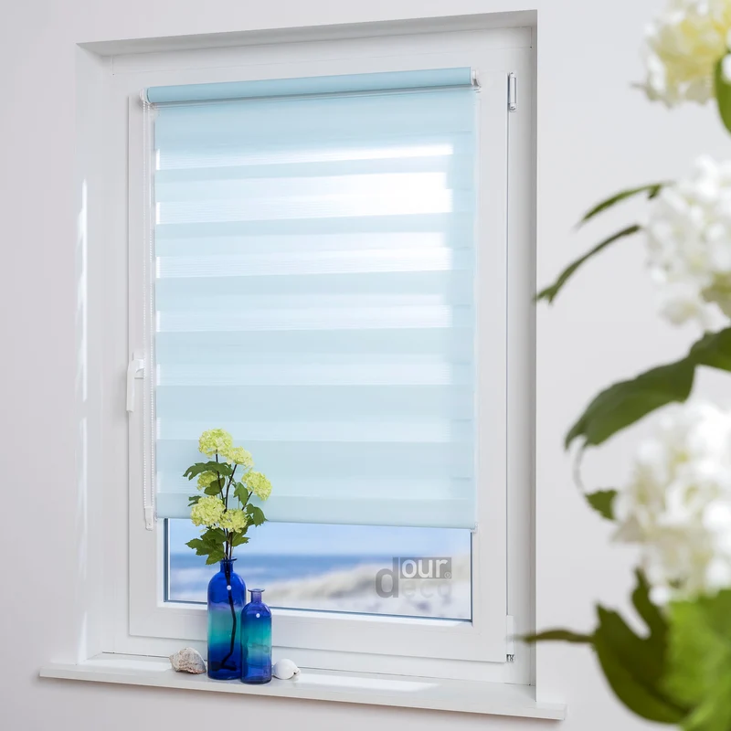 ourdeco® Doppel-Rollo Uni, Duo-Rollo, lichtdurchlässig, blickdicht, Montage ohne Bohren, viele Farben und Größen