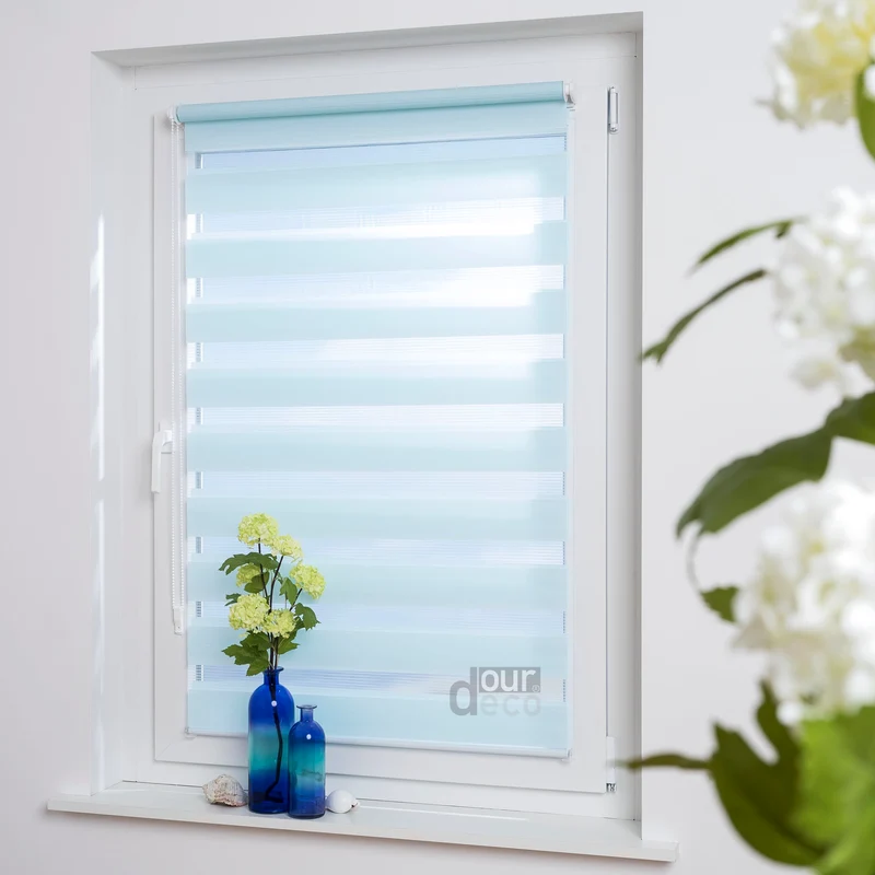 ourdeco® Doppel-Rollo Uni, Duo-Rollo, lichtdurchlässig, blickdicht, Montage ohne Bohren, viele Farben und Größen