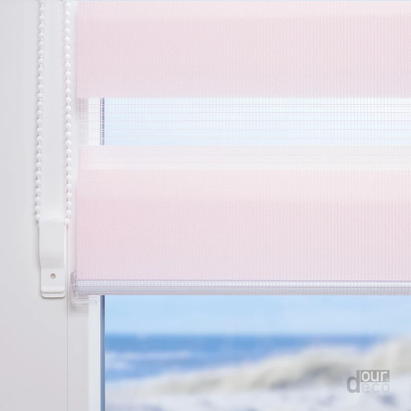 ourdeco® Doppel-Rollo Uni, Duo-Rollo, lichtdurchlässig, blickdicht, Montage ohne Bohren, viele Farben und Größen