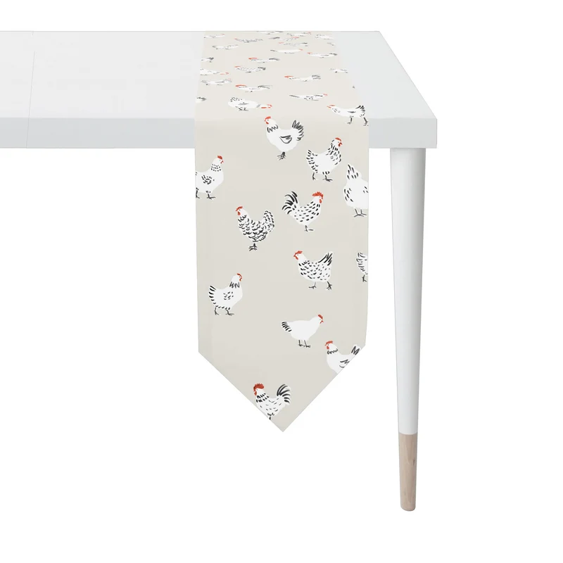 APELT 3102 Tischband Design mit Hühnern als all-over