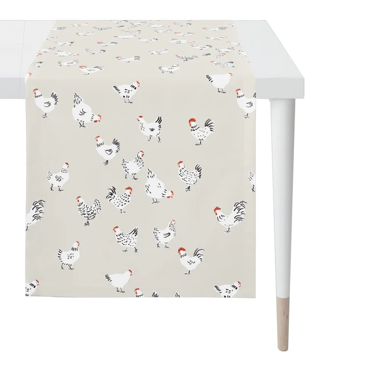 APELT 3102 Tischläufer Design mit Hühnern als all-over