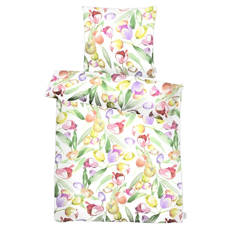APELT Tulip Bettwäsche Baumwoll-Satin Tulpenfeld