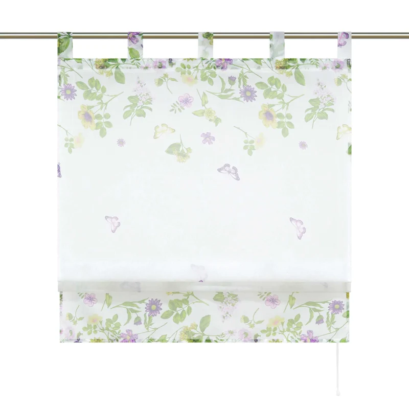 Rollo mit Schlaufen mit Schmetterling Muster Transparent