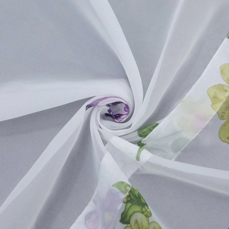 Rollo mit Schlaufen mit Schmetterling Muster Transparent