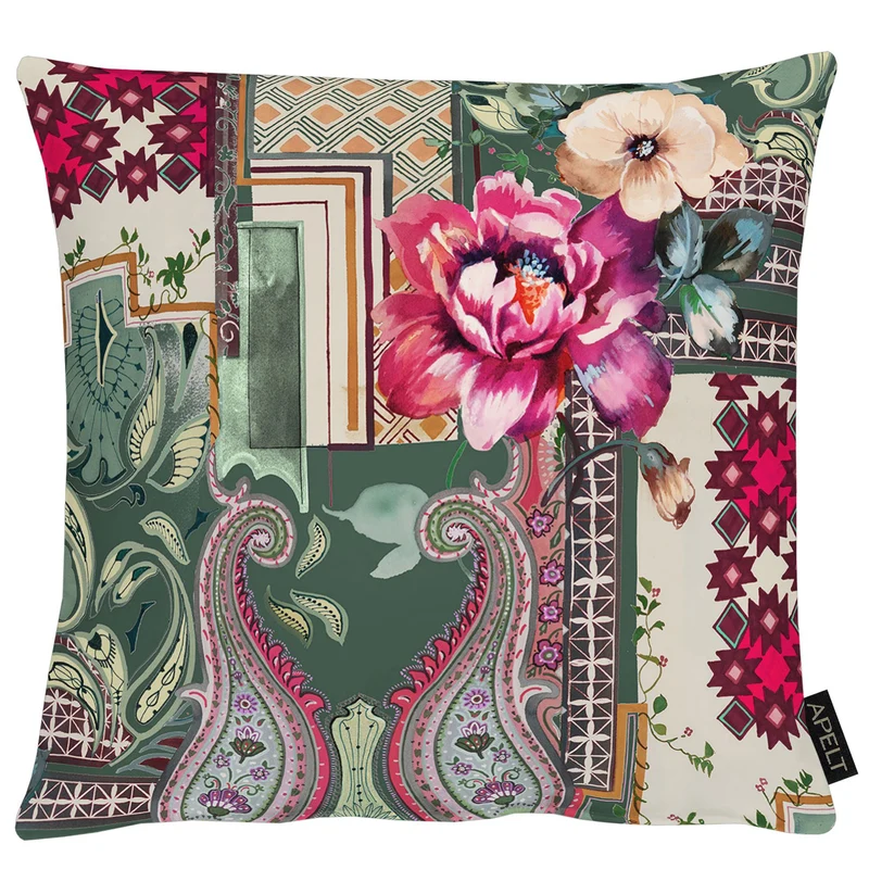 APELT 3403 Kissen Blumen und Ornamente im boheme-style