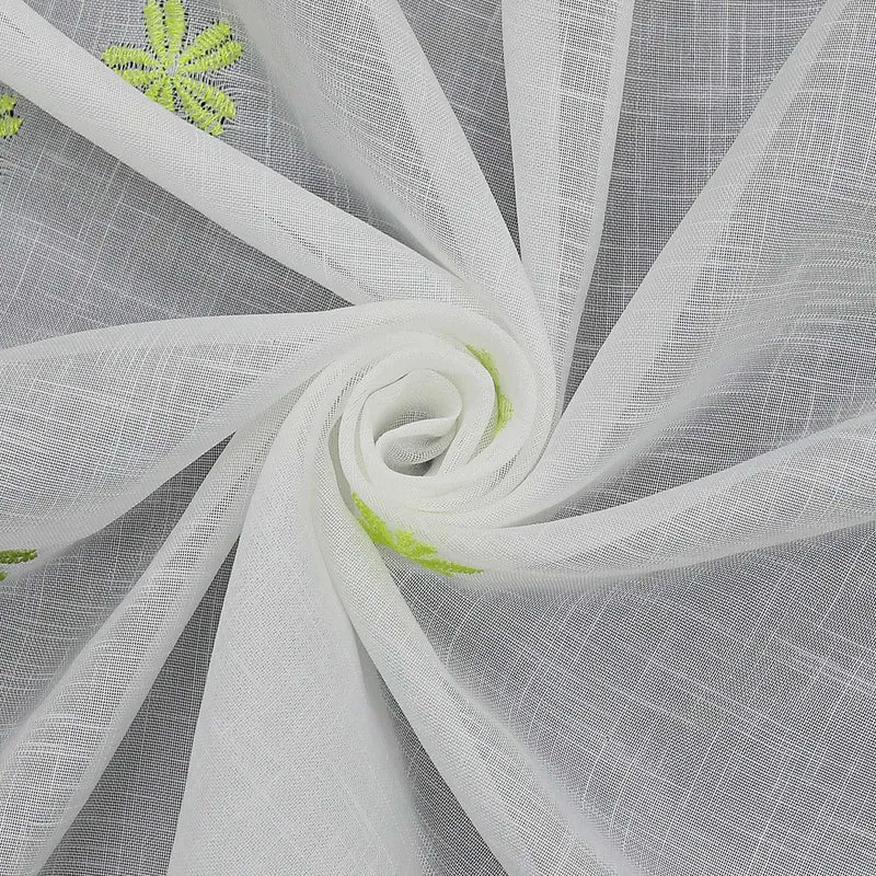 Scheibengardine mit Blumenmuster und Stickereikunst halbtransparent 1 Stück