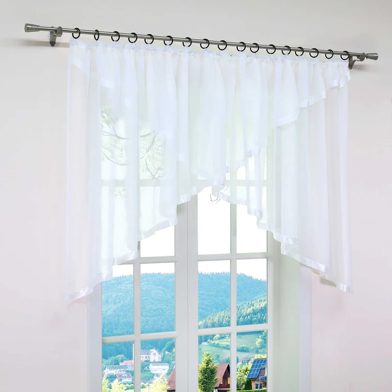 Scheibengardine mit Kräuselband / Fensterdeko Kreuzdesign 1 stück