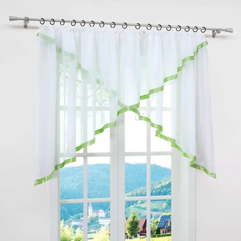 Scheibengardine mit Kräuselband / Fensterdeko Kreuzdesign 1 stück
