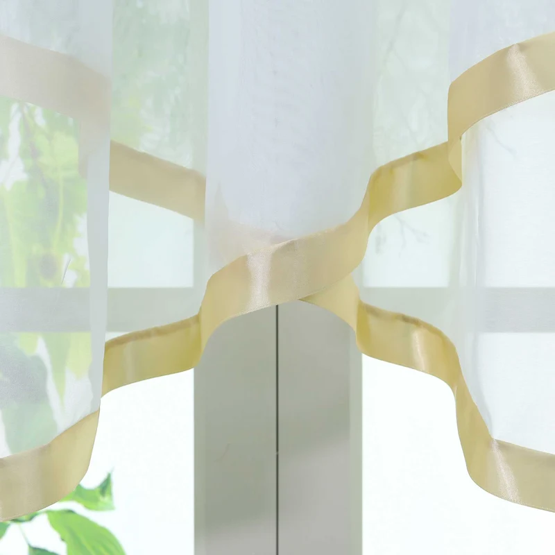 Scheibengardine mit Kräuselband / Fensterdeko Kreuzdesign 1 stück