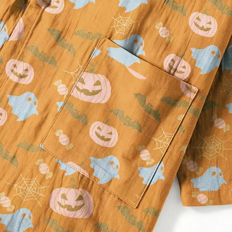 Halloween-Geister-Kürbis-Baumwollkimono-Pyjama-Set