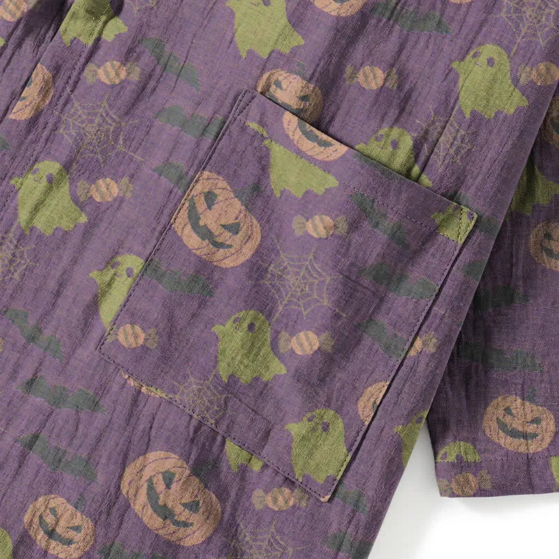 Halloween-Geister-Kürbis-Baumwollkimono-Pyjama-Set