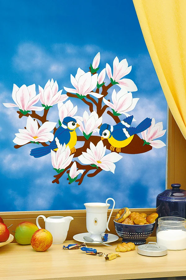 Fischer Fensterbilder Magnolienzweig