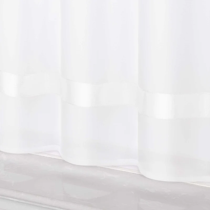 Scheibengardine mit Satinband transparent 1 Stück