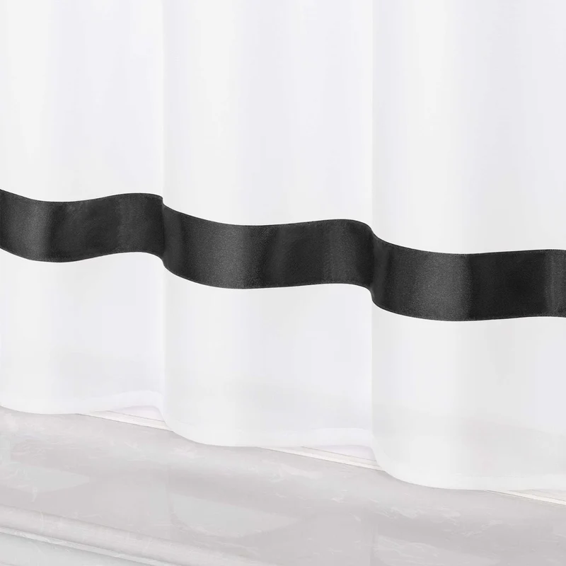 Scheibengardine mit Satinband transparent 1 Stück