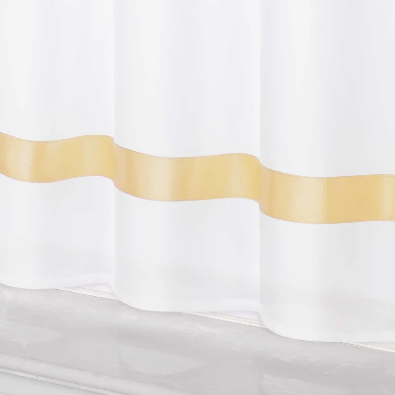 Scheibengardine mit Satinband transparent 1 Stück