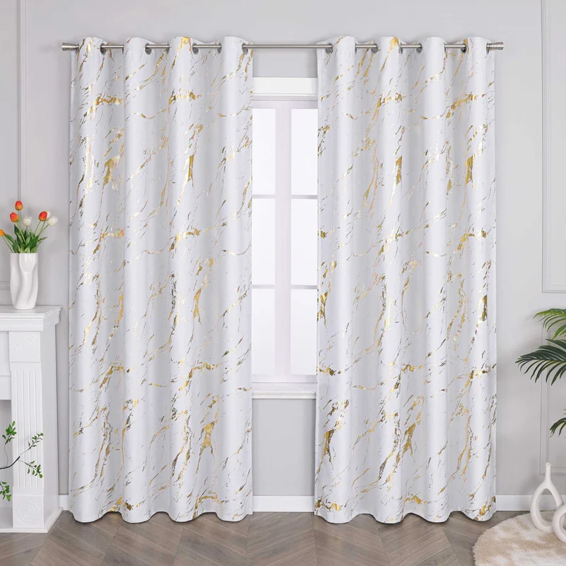 Verdunkelungsvorhang mit Marmor-Optik Fensterschal 1 Stück