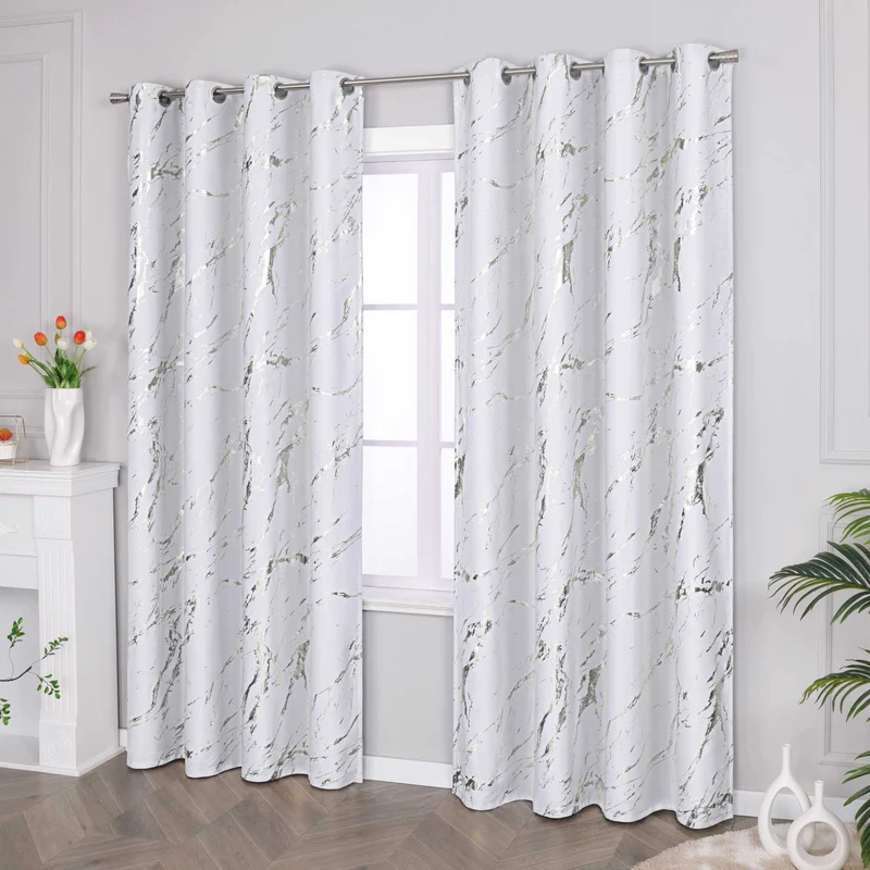 Verdunkelungsvorhang mit Marmor-Optik Fensterschal 1 Stück