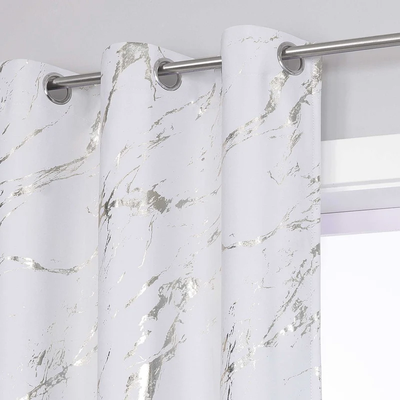 Verdunkelungsvorhang mit Marmor-Optik Fensterschal 1 Stück