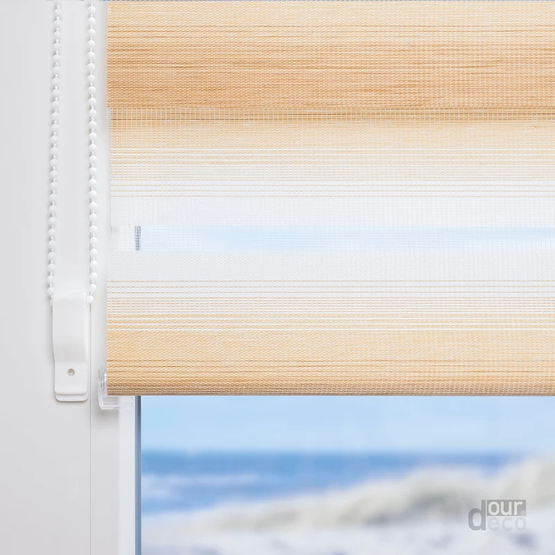 ourdeco® Doppel-Rollo Streifen und Farbverlauf, Duo-Rollo, lichtdurchlässig, blickdicht, Montage ohne Bohren, verschiedene Größen