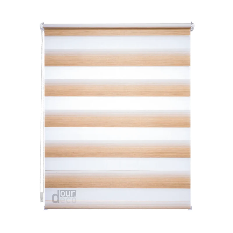 ourdeco® Doppel-Rollo Streifen und Farbverlauf, Duo-Rollo, lichtdurchlässig, blickdicht, Montage ohne Bohren, verschiedene Größen