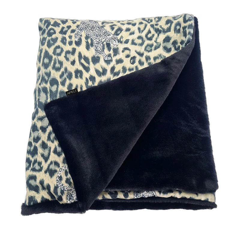 APELT Maurice Plaid Fake Fur Uni mit Leoprint