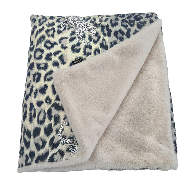 APELT Maurice Plaid Fake Fur Uni mit Leoprint