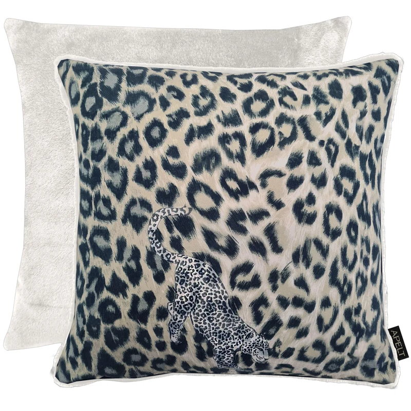 APELT Maurice Kissenbezug Fake Fur Uni mit Leoprint