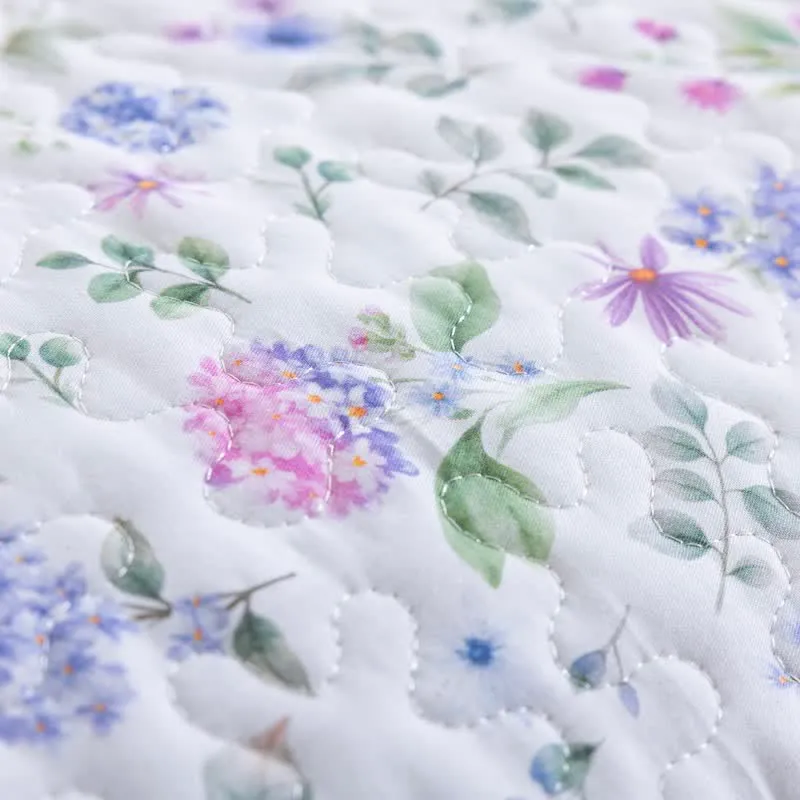 Aquarell-Wildblumen-Baumwoll-Quilt-Set