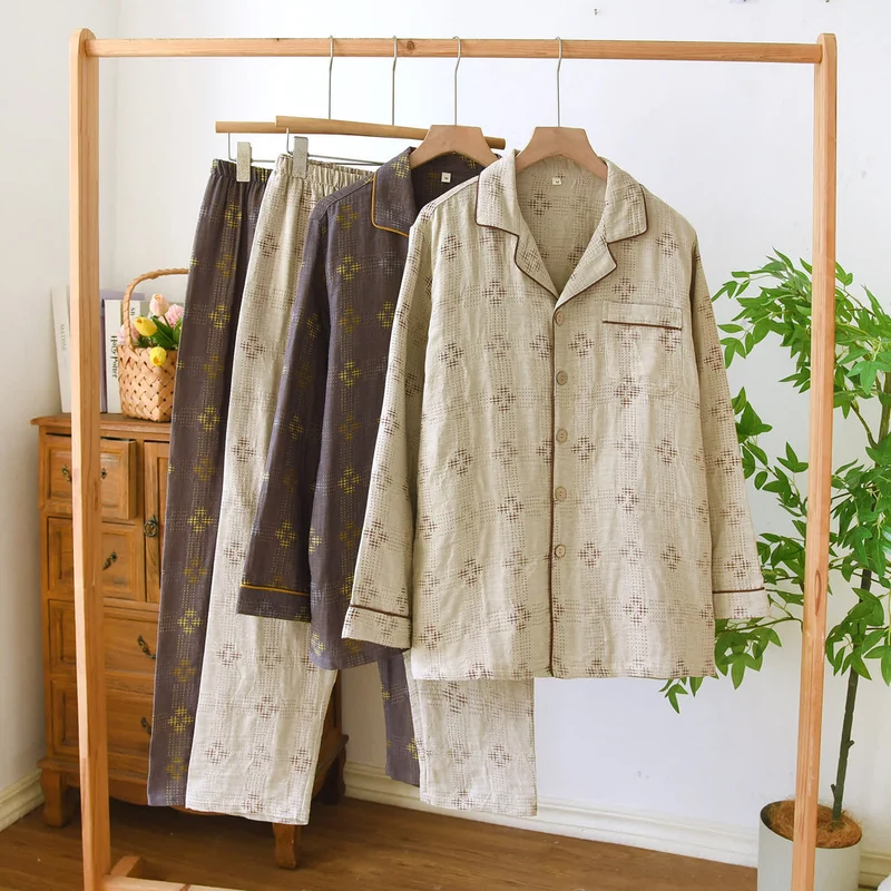 Heritage Baumwollgaze karierter Pyjama-Set